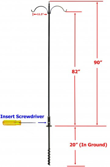 5 Piece High Value Bird Feeder Pole Set with 2 Arms